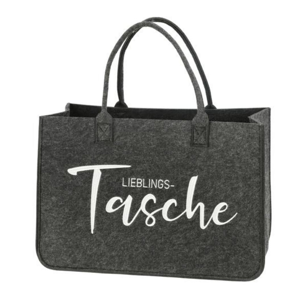 Tasche Filz Lieblingstasche Stickerei ca. 49x34cm