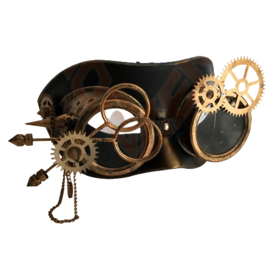 Steampunkmaske Turning Wheel mit beweglichen Zahnräder