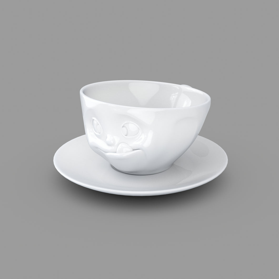 TV Kaffeetasse mit Unterteller 