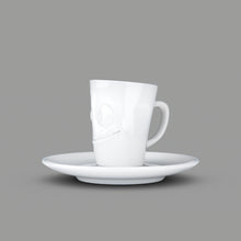 Lade das Bild in den Galerie-Viewer, TV Espresso Mug mit Henkel &quot;Lecker&quot; in weiß
